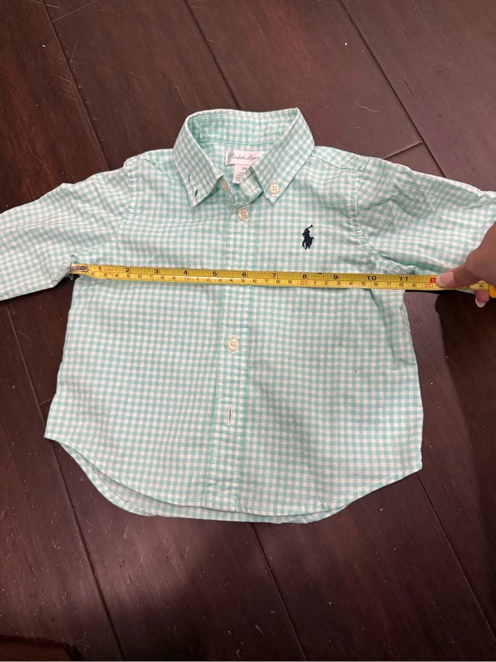Ralph Lauren Mint Green Gingham Button-Down Shirt